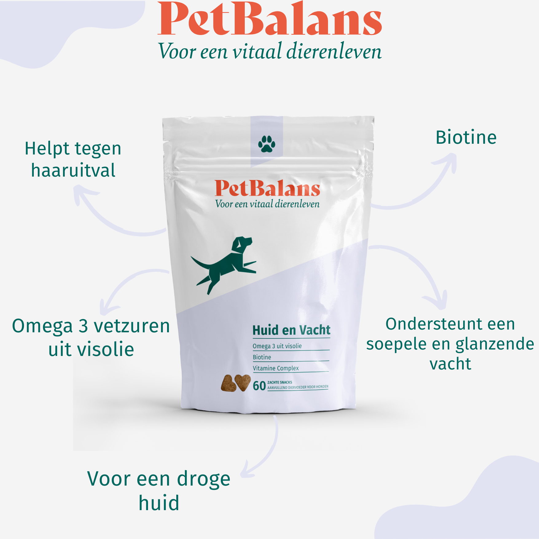 Hond - Huid & Vacht - 60 Snoepjes