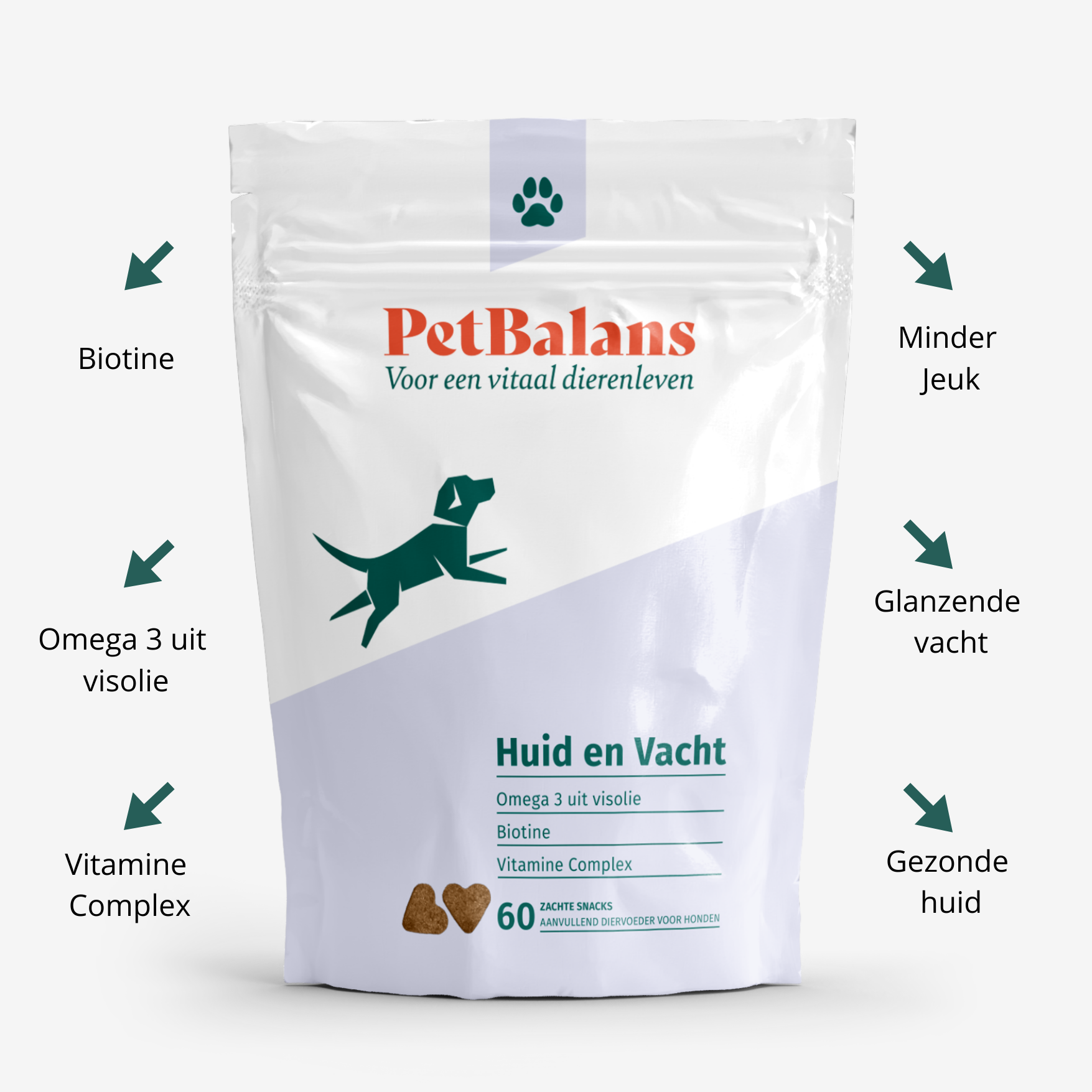 Hond - Huid & Vacht - 60 Snoepjes